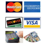 We accept Payments of: MasterCard, American Express, Visa, Discover, Linx, Cash
